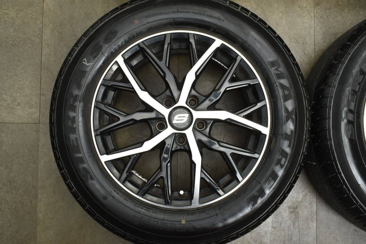  程度良好 ストレンジャー 17 in 7 J 38 PCD 114 3 MAXTREK SIERRA S 6 225 65 R レクサスNX ハリアー RAV 4 エクストレイル CX 5 8 17インチ タイヤ ホイールセット