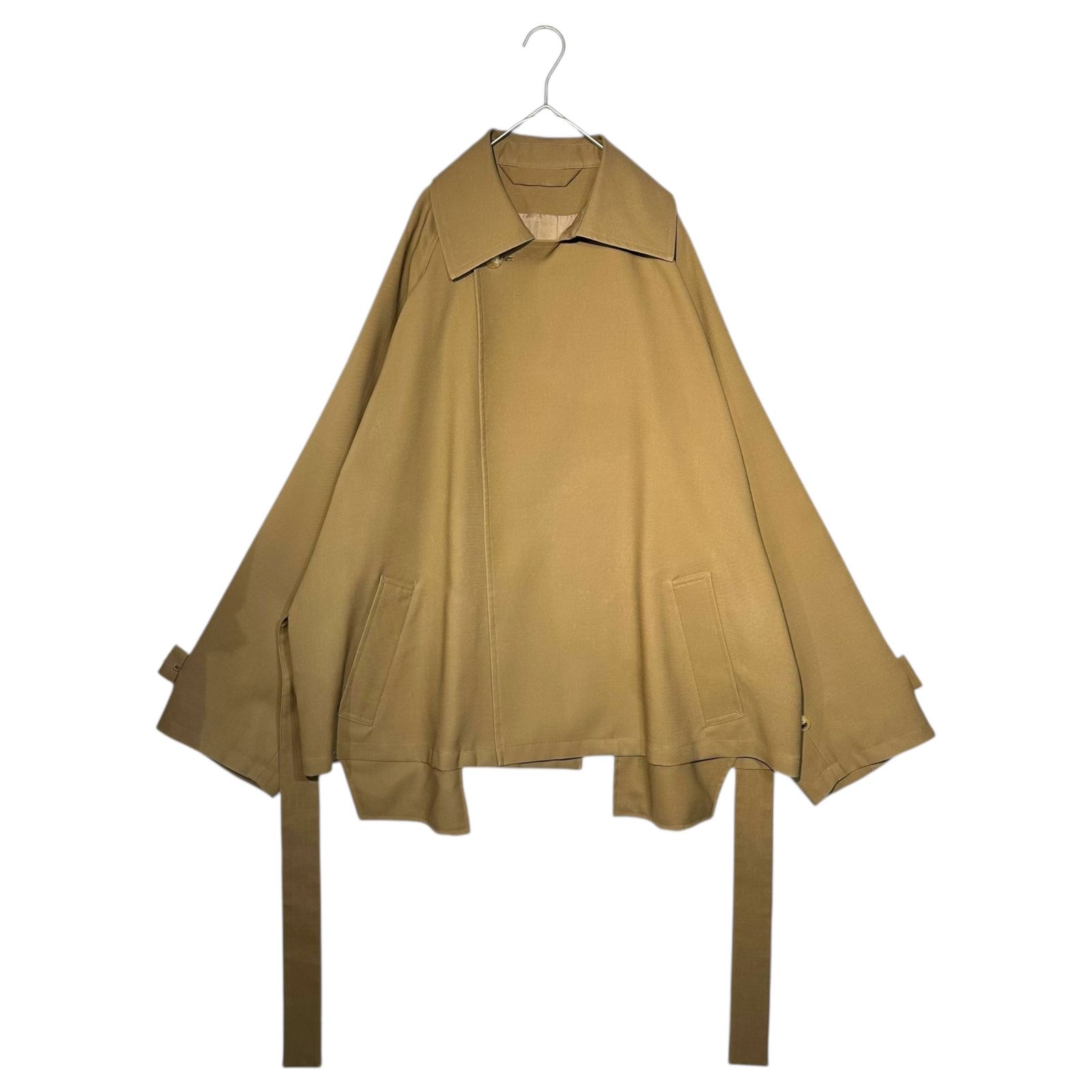 Blanc YM ブランワイエム Wide Silhouette Short Trench Coat ワイド シルエット ショート トレンチ コート S ブラウン ウール 参考定価78 100円 税込