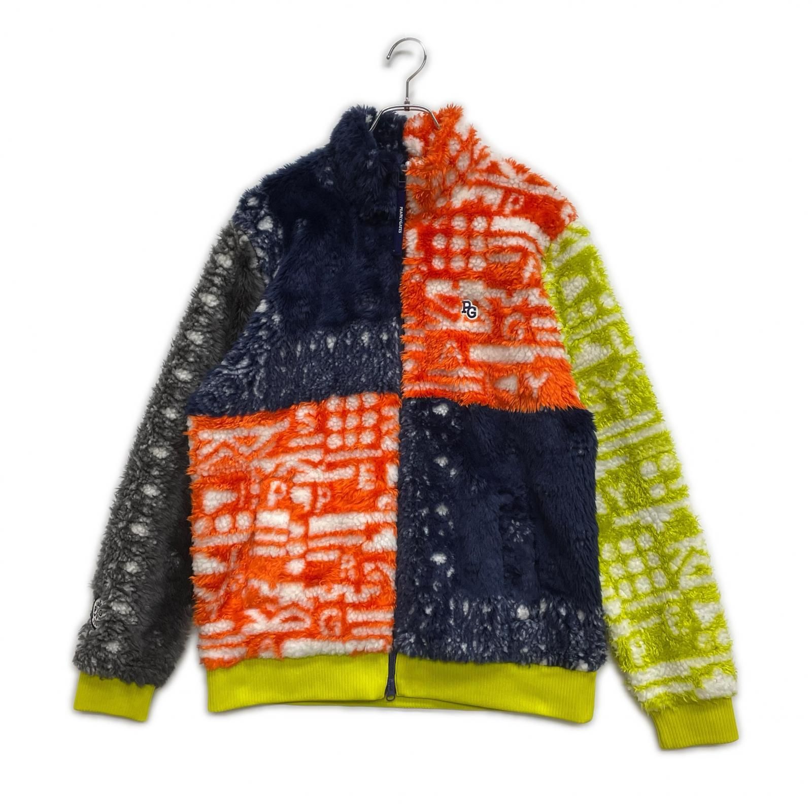 メンズ パーリーゲイツ PEARLY GATES フルジップアウター 5 L 紺 オレンジ 黄緑 保温 メッシュ裏地