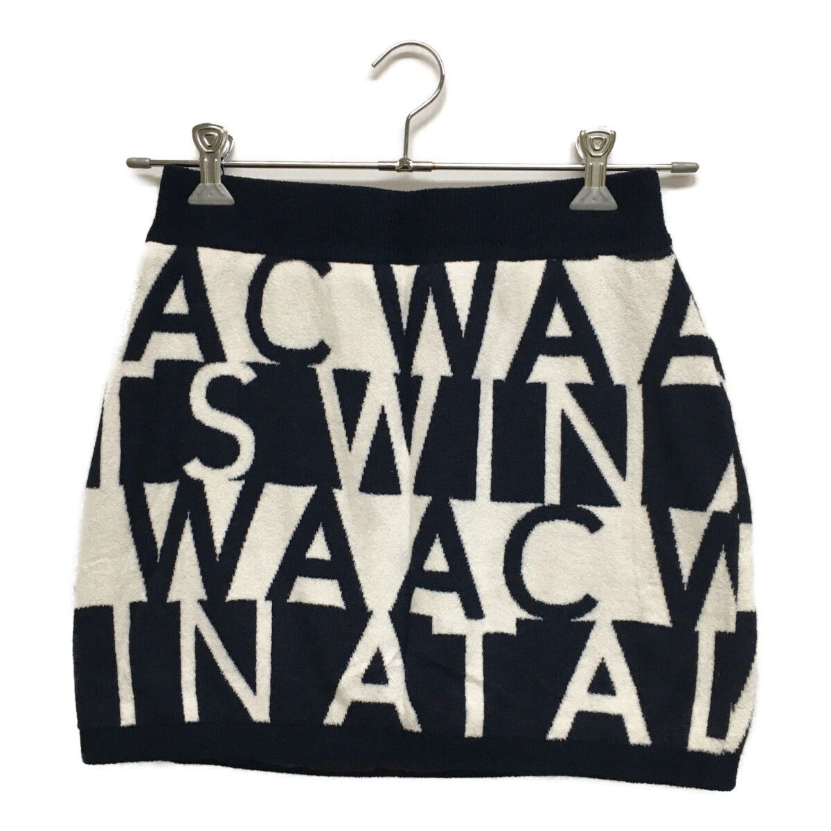 レディース ワック WAAC スカート 3 L ネイビー ホワイト 総柄 一体型インナーパンツ