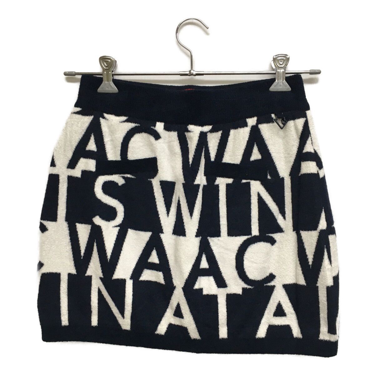 中古 レディース ワック WAAC スカート 3(L) ネイビー×ホワイト 総柄