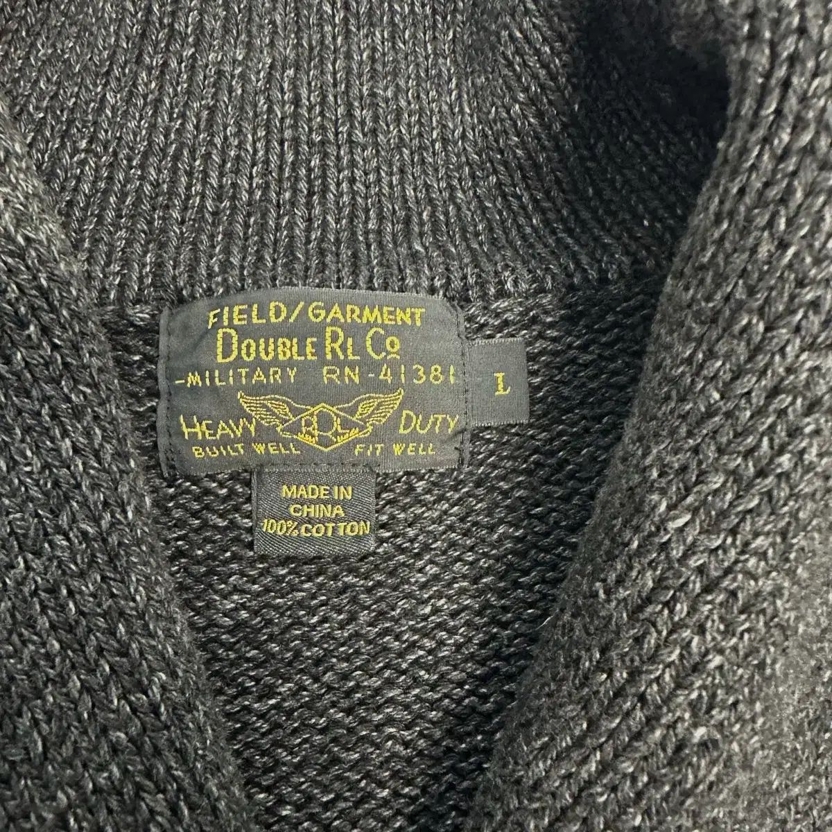 RRL コットン ショールカラー　カーディガン グレー系 L　ダブルアールエル RRL コットン ショールカラー カーディガン グレー系 L ダブルアール