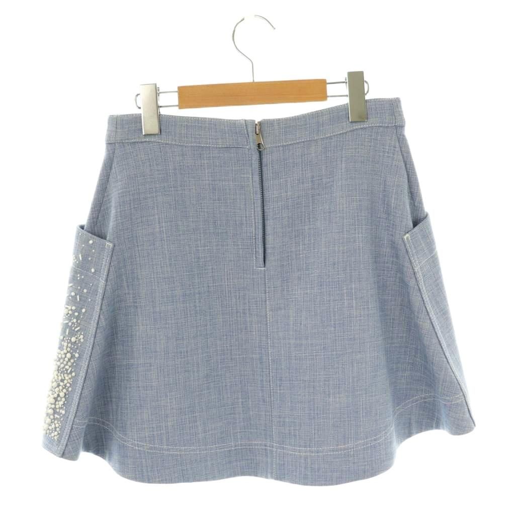 クリスチャンディオール Christian Dior ビーズ刺繍台形スカート I42