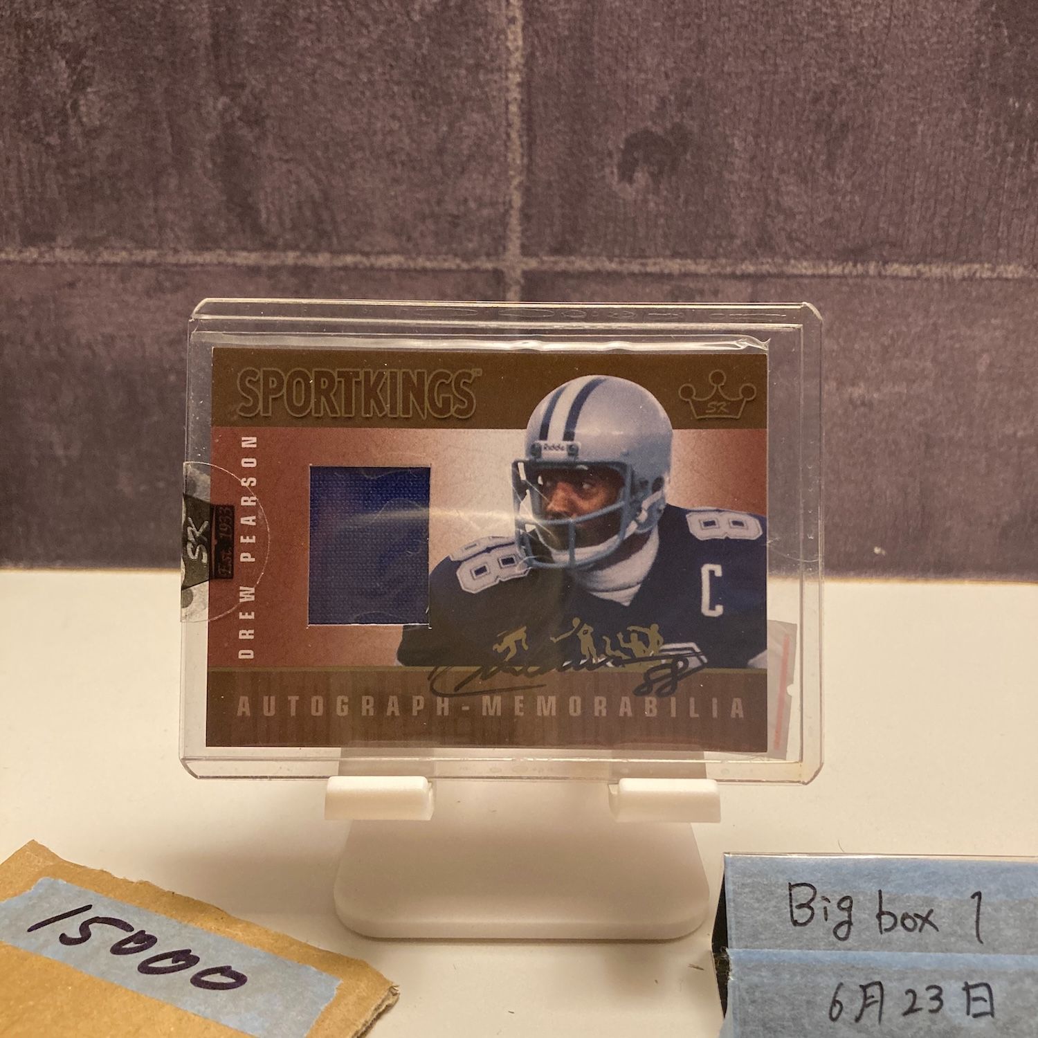 2008 Sportkings LP Drew Pearson 直筆サインカード Dallas Cowboys Memorabilia ジャージ G Version カード