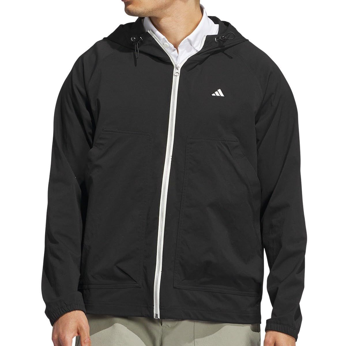 アディダスゴルフ ゴルフフーディー GO-TO 防風 フルジップ長袖フーディー メンズ ブラック Free Size