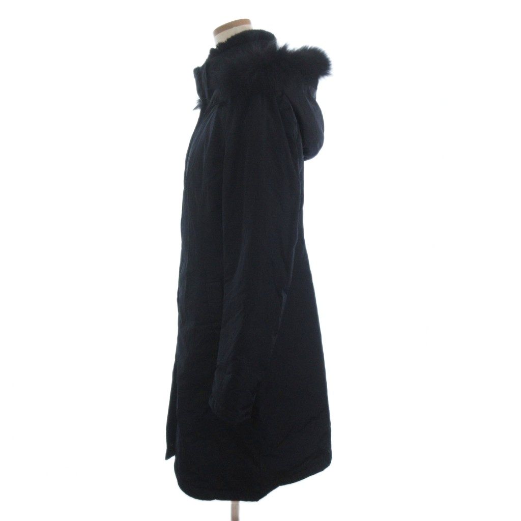 人気▲UNTITLED ホワイトダックダウン　コート ブルーフォックスファー　黒 UNTITLED アンタイトル フォックスファー ホワイトダック ダウンコート