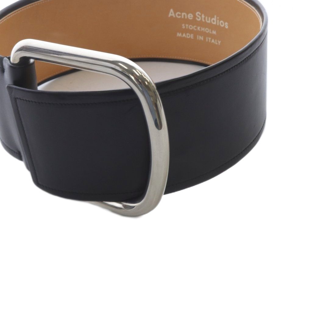 Acne Studios ブラックレザー太ベルト アクネ ストゥディオズ Acne Studios 太ベルト ワイド レザー ブラック