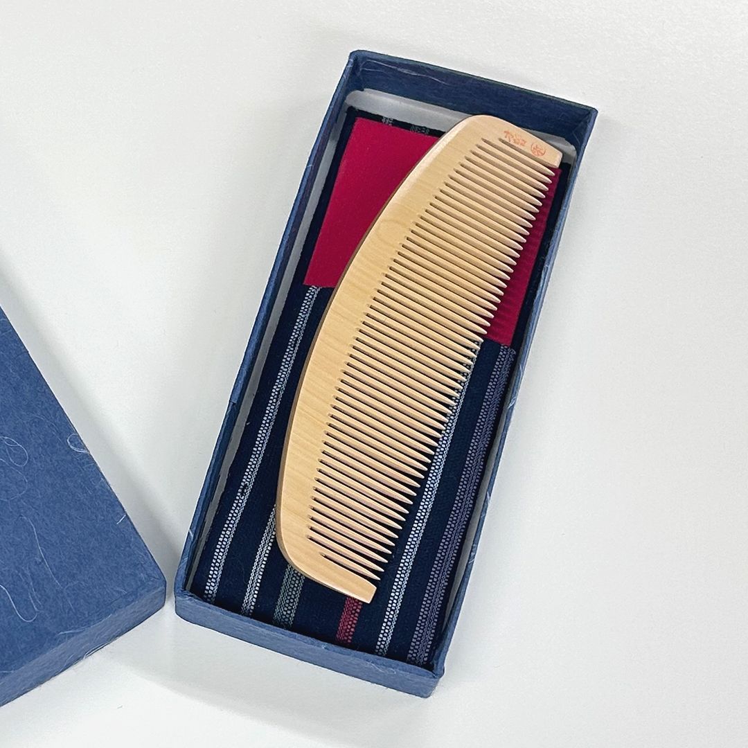 希少品【新品未使用】つげ お六櫛（とかし櫛・4寸5分・並歯）｜名工