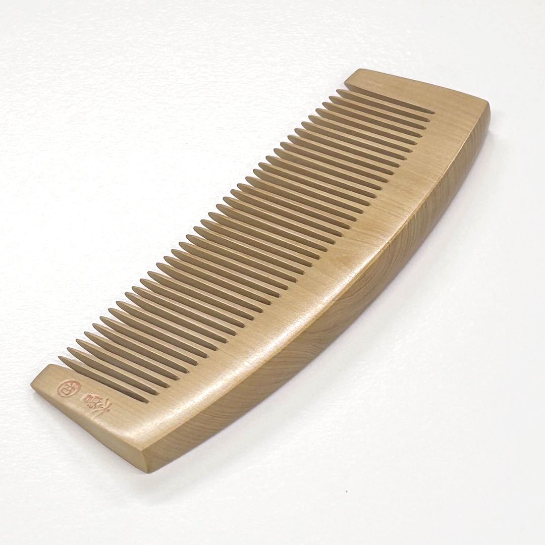 希少品【新品未使用】つげ お六櫛（とかし櫛・3寸5分・並歯）｜名工