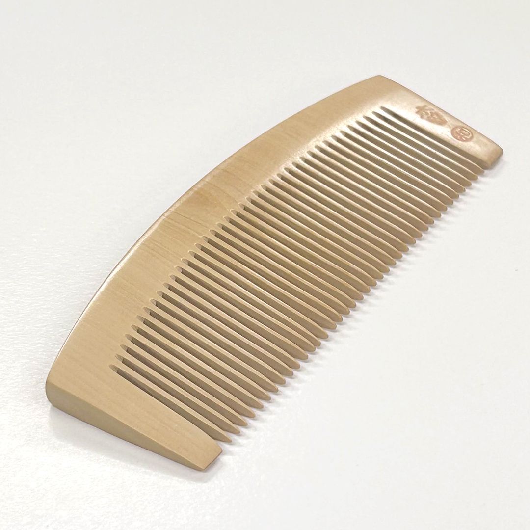 希少品【新品未使用】つげ お六櫛（とかし櫛・3寸5分・並歯）｜名工