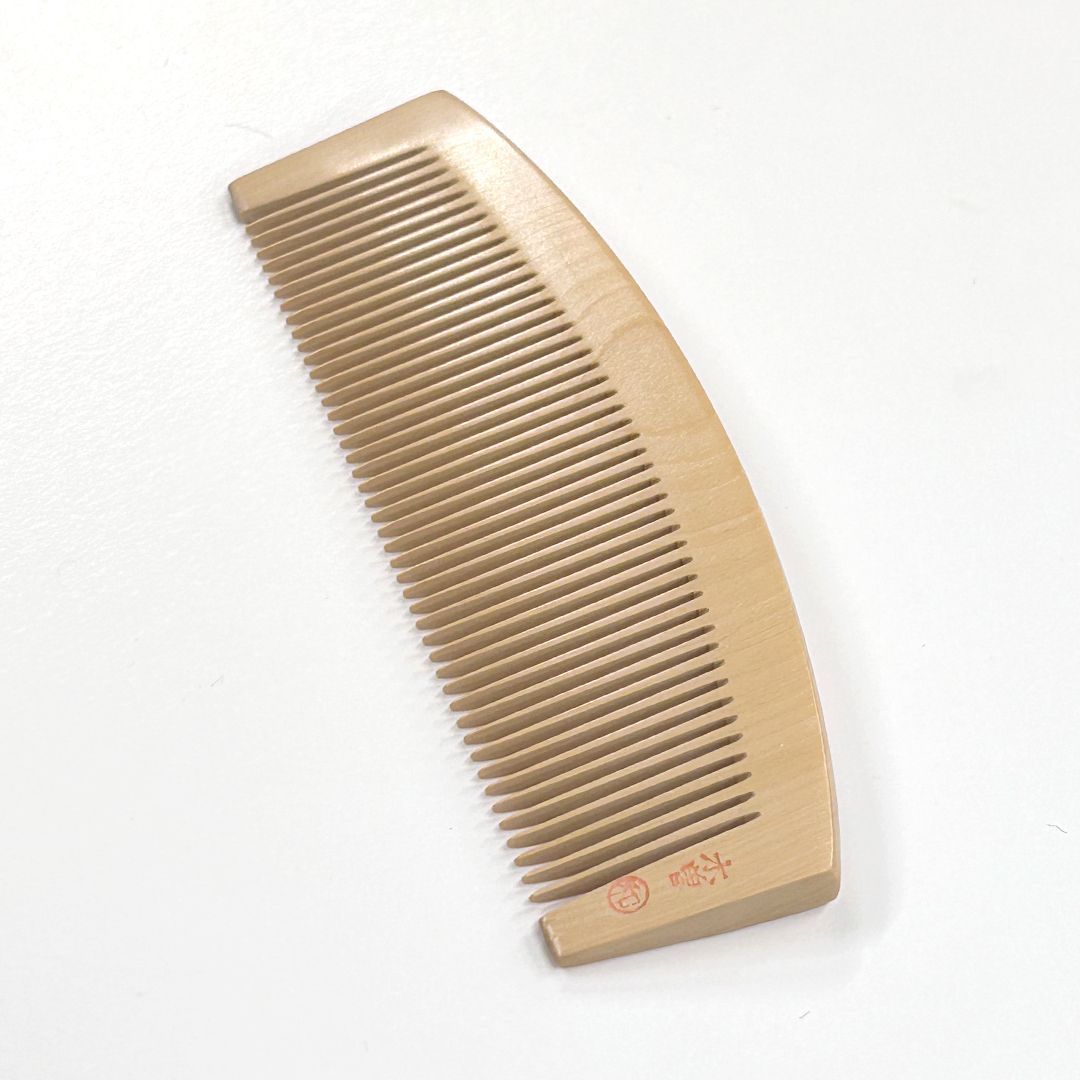 希少品【新品未使用】つげ お六櫛（とかし櫛・4寸・並歯）｜名工 青柳