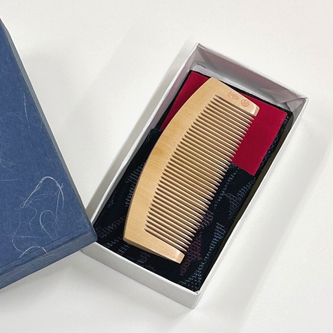 希少品【新品未使用】つげ お六櫛（とかし櫛・3寸5分・並歯）｜名工