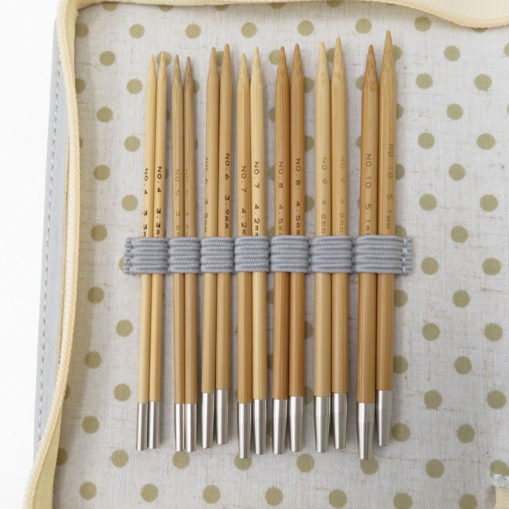 裁縫道具 Tulip チューリップ 切替式竹輪針セット キャリーシーロング グレー 箱なし