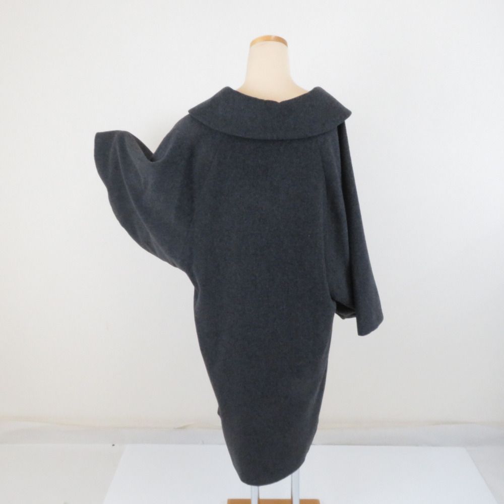  着物コート カシミア毛混 シャルム加工 グレー 和装用 ちりよけ 身丈100 cm 羽織 着物 浴衣
