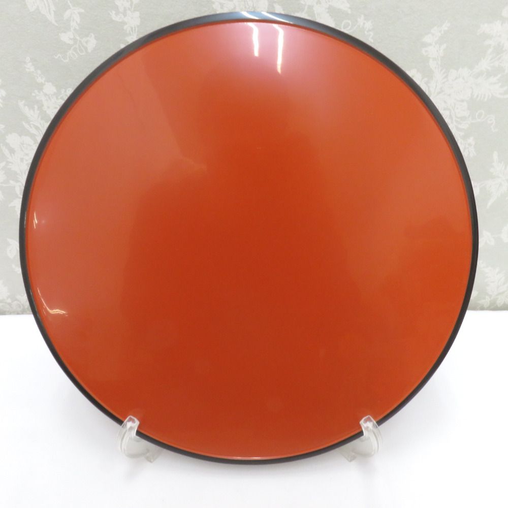 骨董・民芸品 輪島塗 稲忠漆芸堂 日の丸盆 お盆 漆器 無地 能登輪島 漆