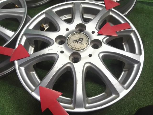 社外 13インチ アルミホイール 4本 アルト ピノ外し 自社品番240794 ZCN