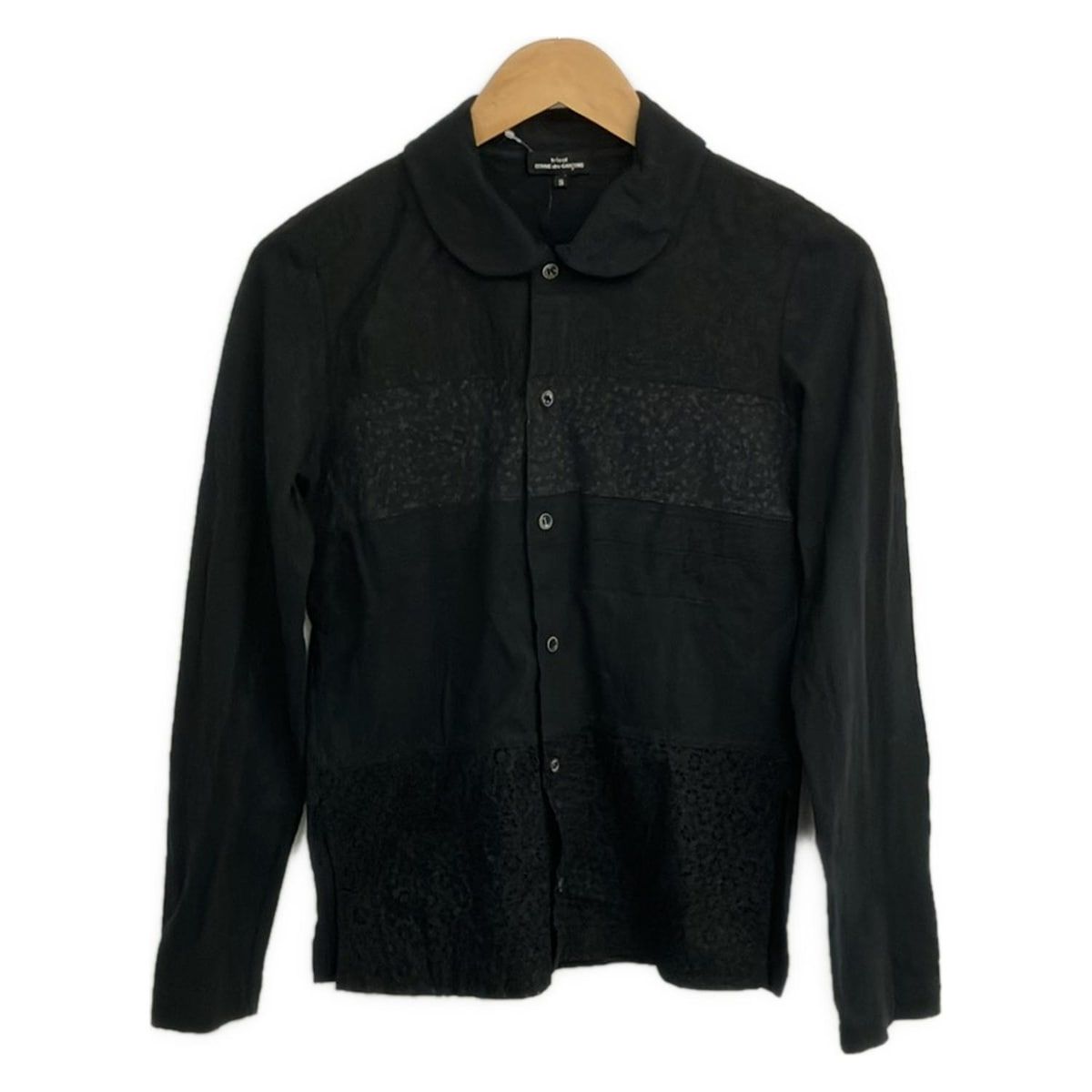 トリココムデギャルソン シャーリングシャツ 黒 綿100% 長袖 美品 トリココムデギャルソン シャーリングシャツ 黒 綿100% 長袖 美品