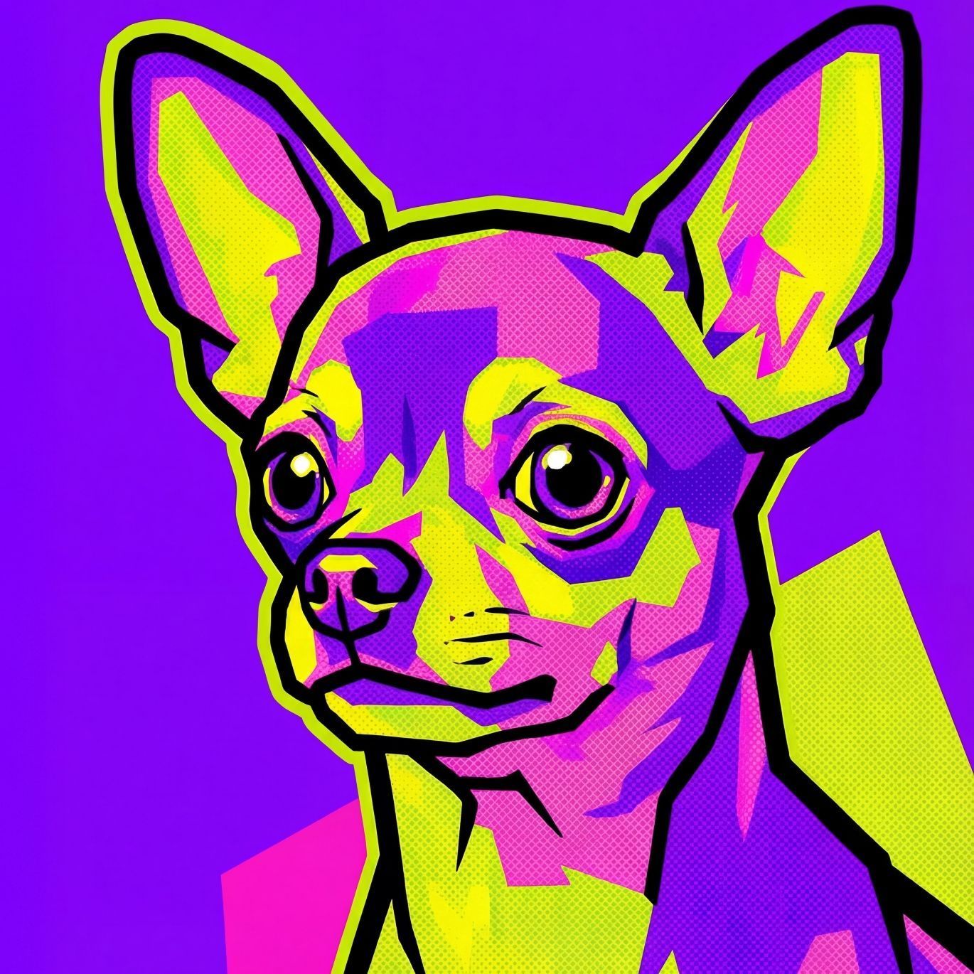 名入れOK POP ART DOG チワワ犬 No 1 見るたびに笑顔になれる カラフルPOPアートポスター カラフル 犬 ポップアート インテリア 北欧 モダン ギフト