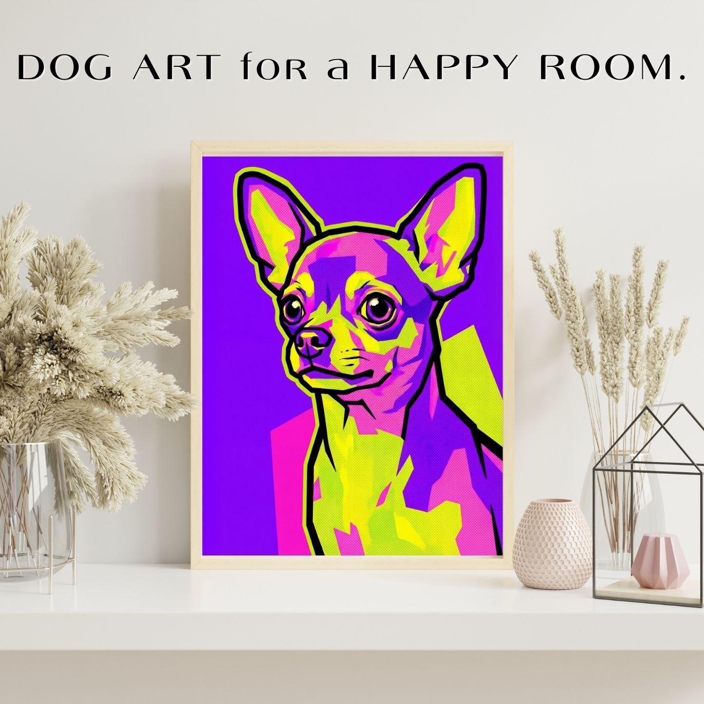 POP ART DOG - チワワ犬 No.1】ジークレー版画＊名入れOK！ 見るたびに