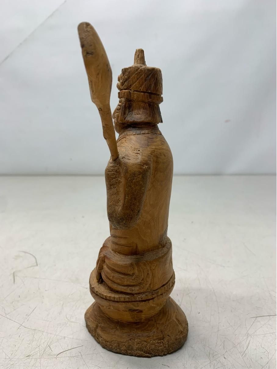 昭和レトロ 骨董品　木彫り 老人 アンティーク インテリア 置物 39.5cm】木彫り 人形 ウッドカービング 置物□ビンテージ アンティーク