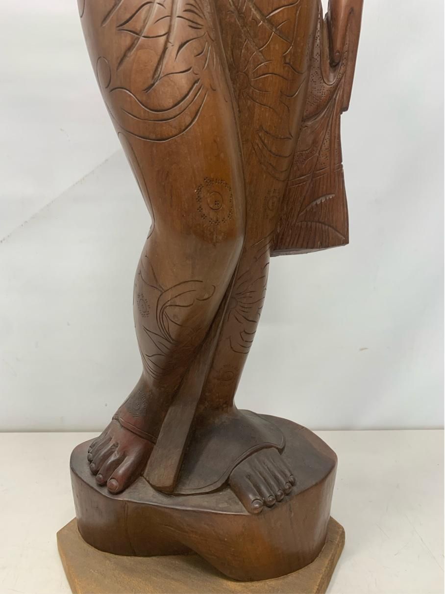 バリ島 木彫り 女神像 101cm 13kg 唐木 彫刻 オブジェ 高級インテリア