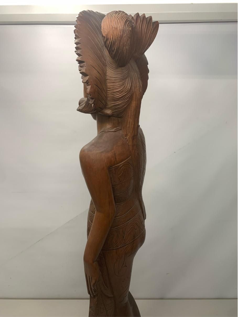 バリ島 木彫り 女神像 101cm 13kg 唐木 彫刻 オブジェ 高級インテリア