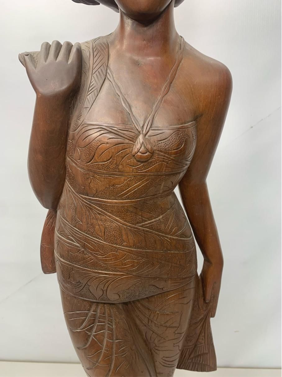 バリ島 木彫り 女神像 101cm 13kg 唐木 彫刻 オブジェ 高級インテリア