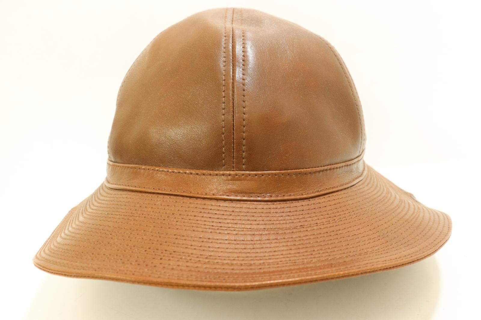 Mr FATMAN メンズハット M Leather Fatigue Hat 茶 ブラウン 無地