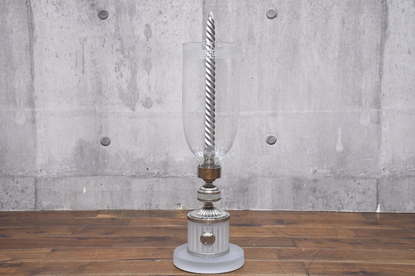 EKK 57 ヴェルサーチ VERSACE ガラス キャンドルホルダー キャンドルスタンド グレカ メドューサ メデューサ モダン 蝋燭立て