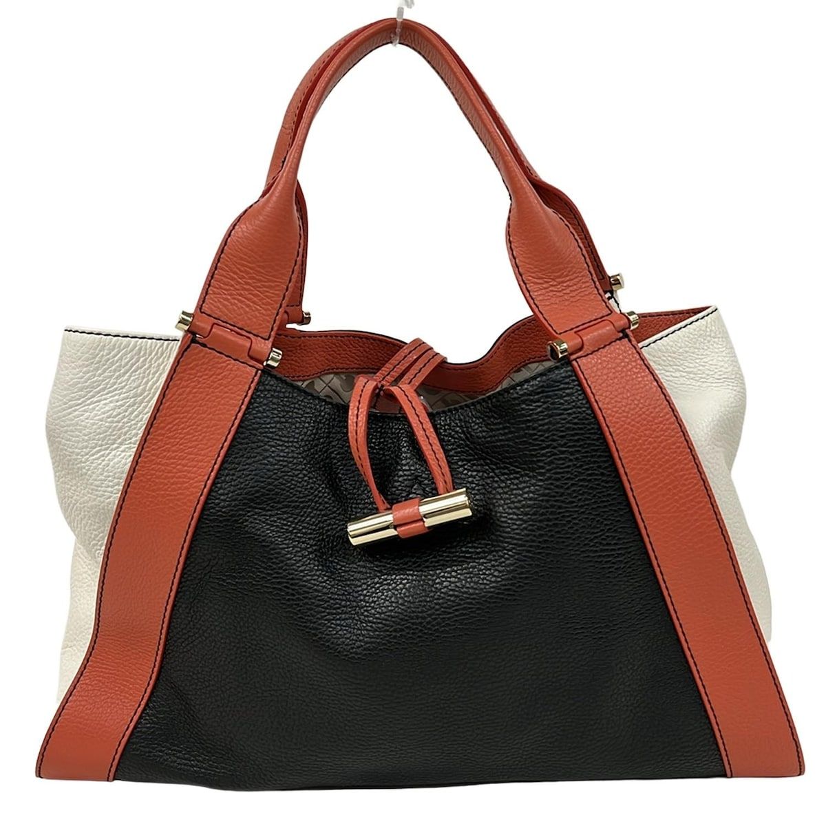 GHERARDINI トートバッグ グレー×ピンク赤 シナモンお買い上げ GHERARDINI（ゲラルディーニ） 【中古】GHERARDINI バッグ トート