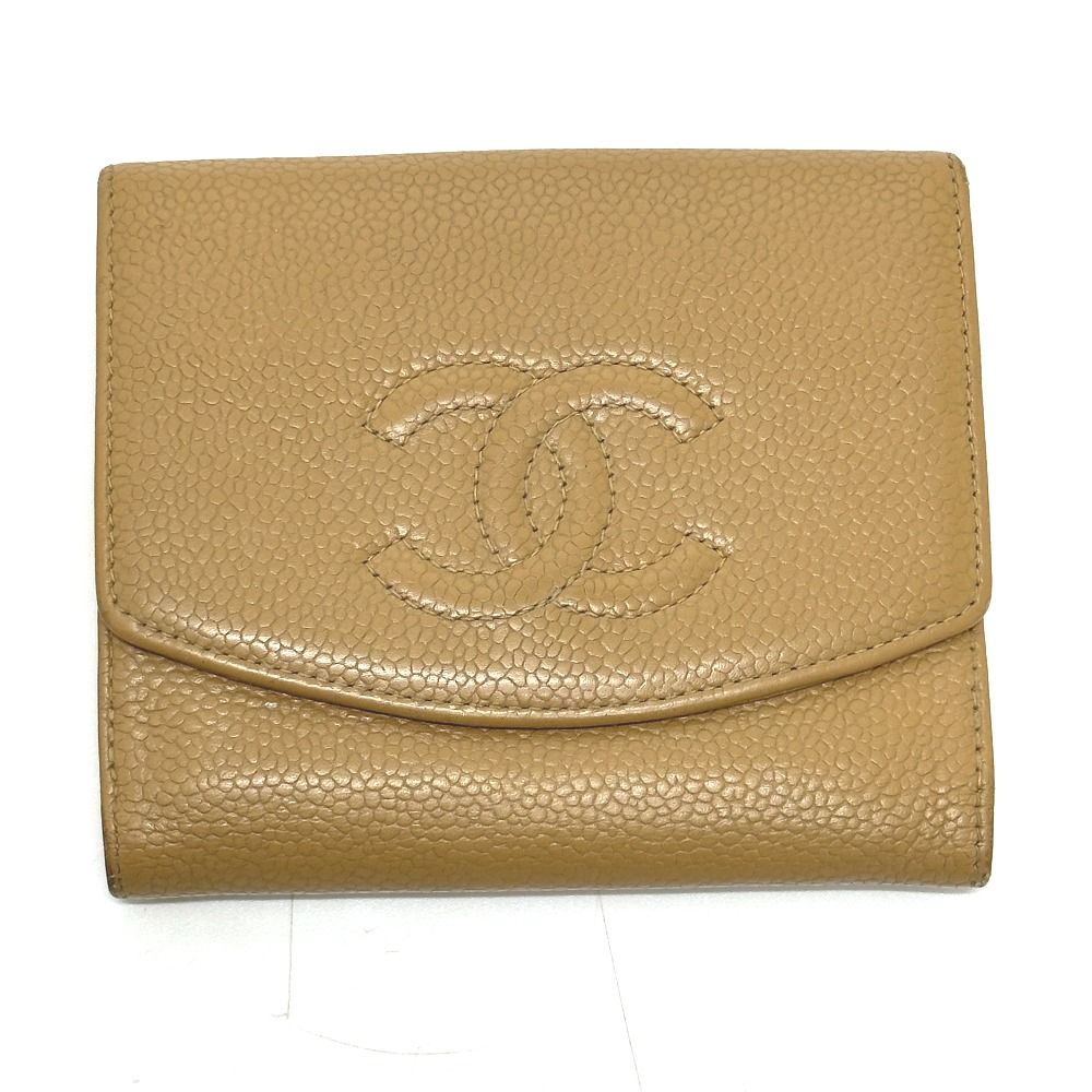 CHANEL シャネル 2つ折り財布 ココマーク A13496 キャビアスキン