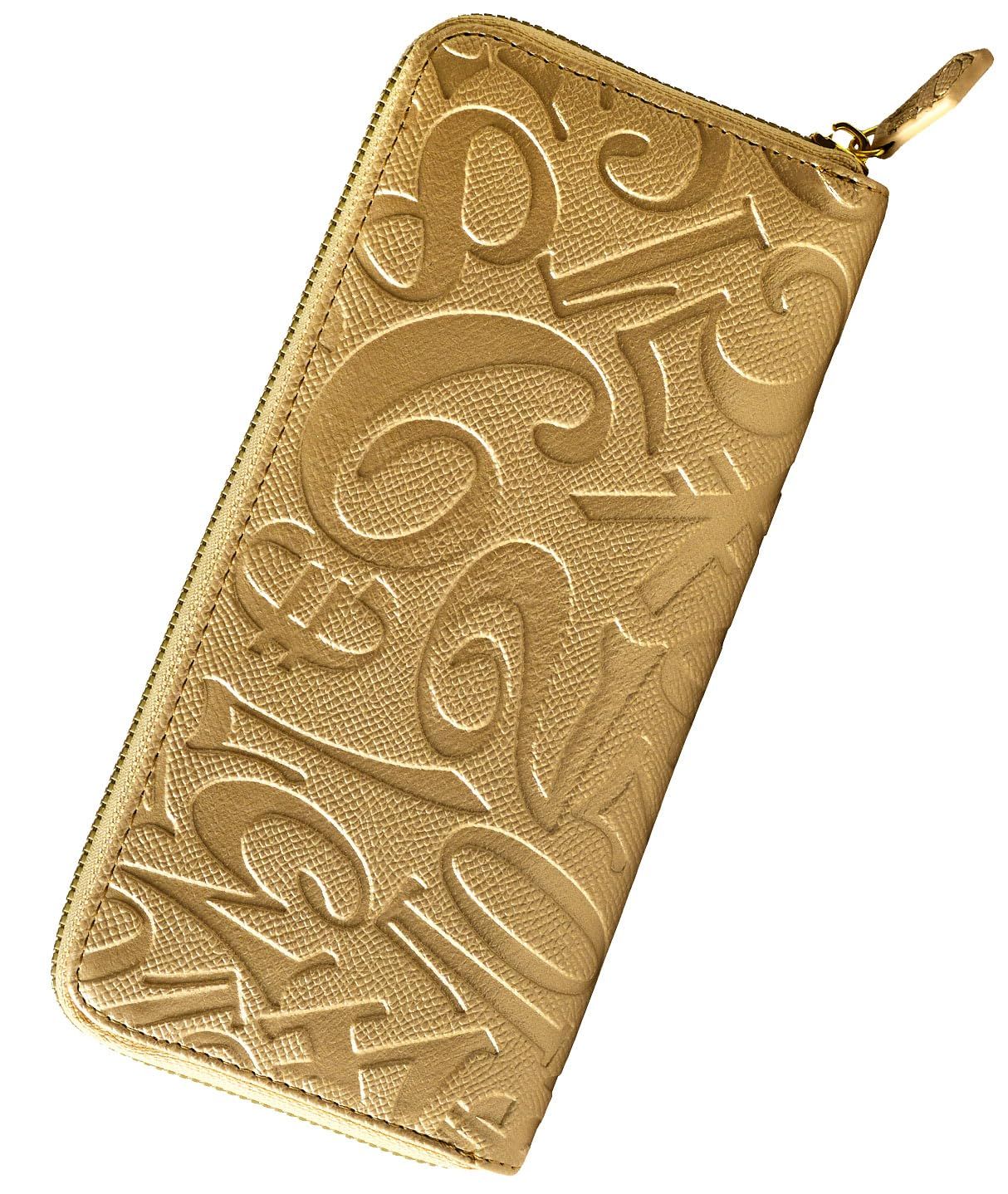 [フランク三浦] 長財布 ブランド ウォレット ラウンド ファスナー ゴールド 金運 開運 財布 金色 リサイクル素材 メンズ レディース