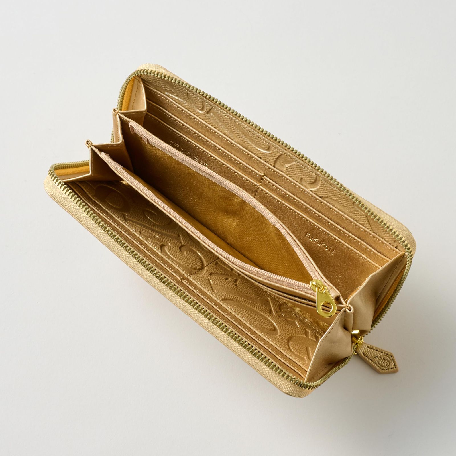 [フランク三浦] 長財布 ブランド ウォレット ラウンド ファスナー ゴールド 金運 開運 財布 金色 リサイクル素材 メンズ レディース