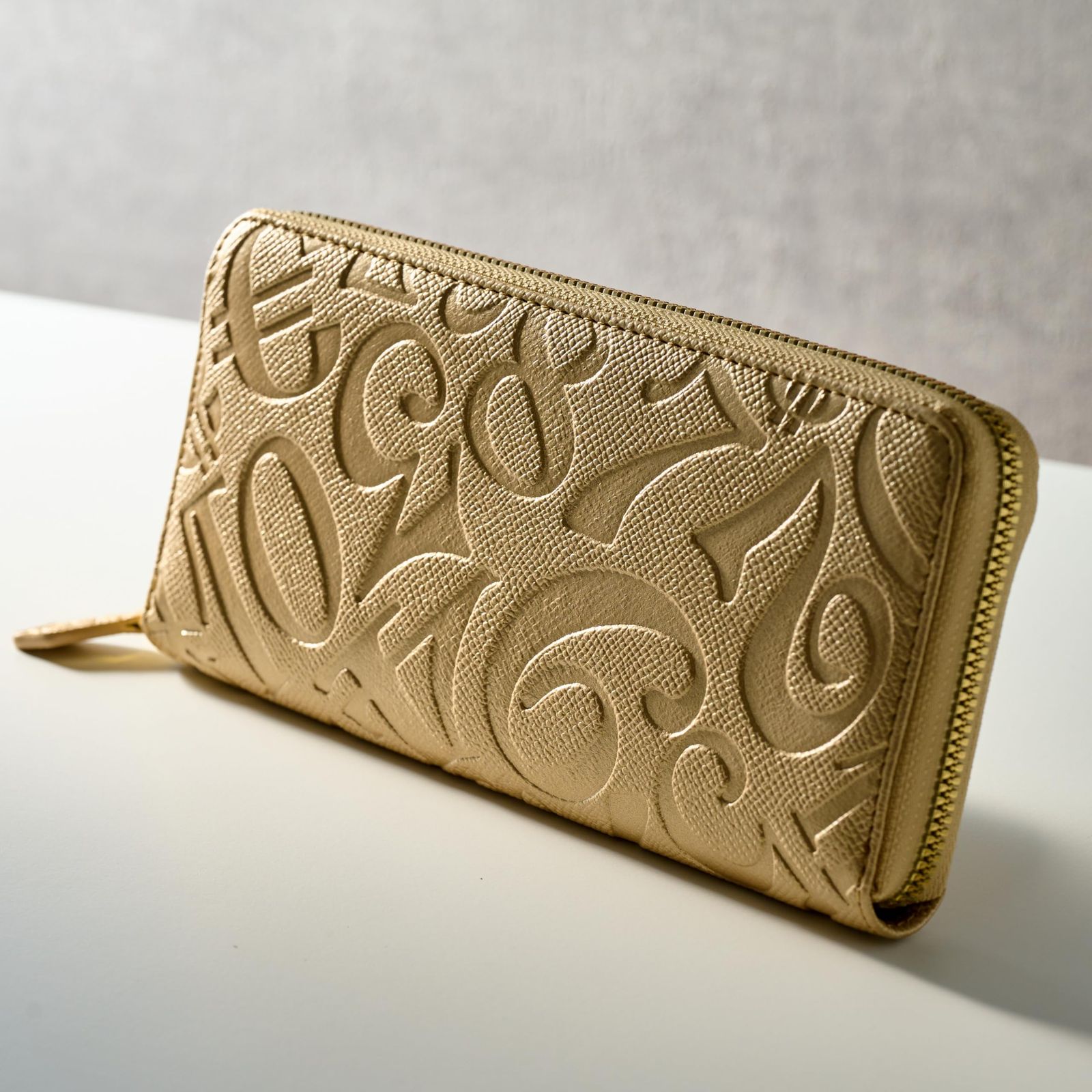 [フランク三浦] 長財布 ブランド ウォレット ラウンド ファスナー ゴールド 金運 開運 財布 金色 リサイクル素材 メンズ レディース