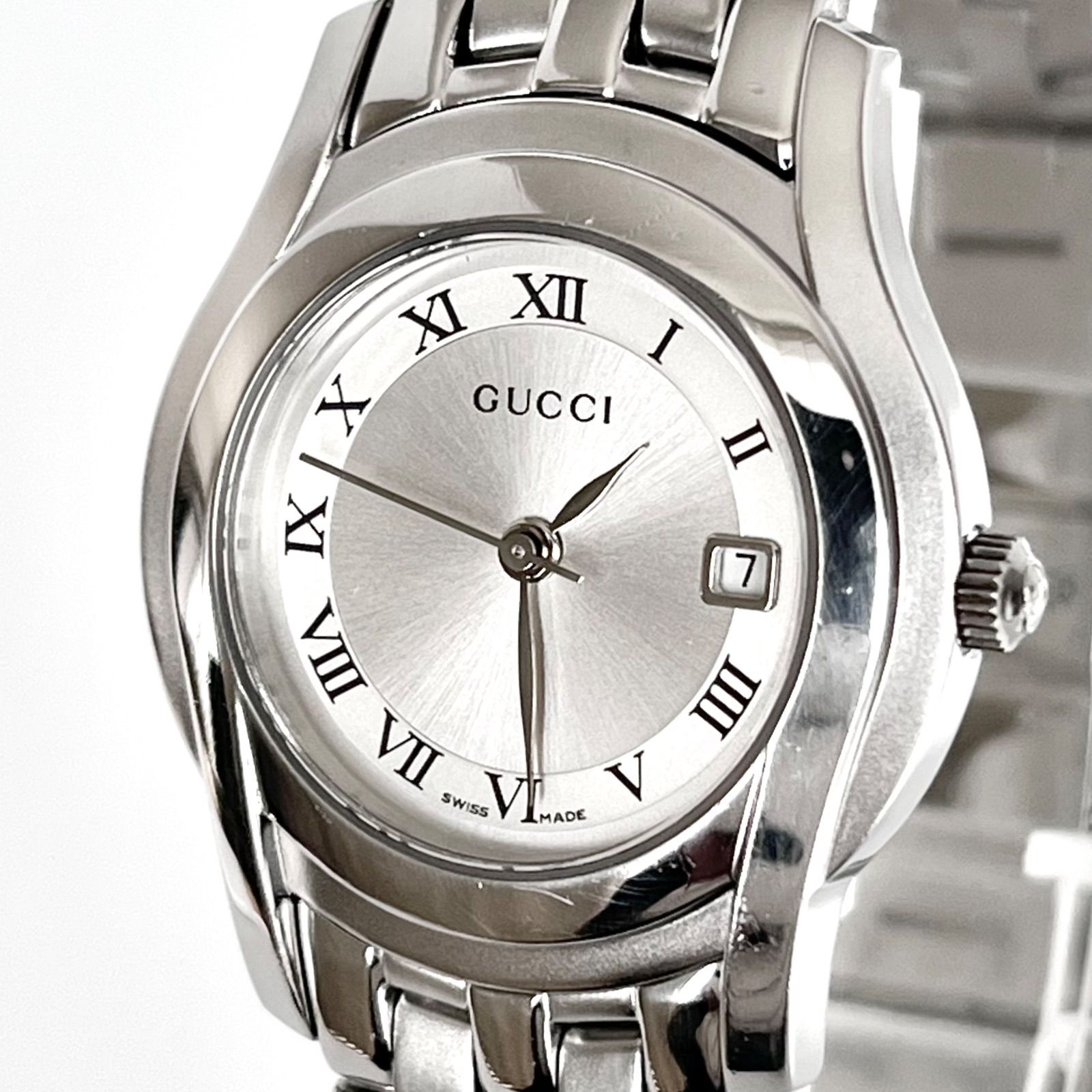 グッチ GUCCI レディース 腕時計 5500L 美品 稼働品 シルバー 銀 グッチ 5500L レディース 腕時計 磨き済み 美品】GUCCI 電池新品