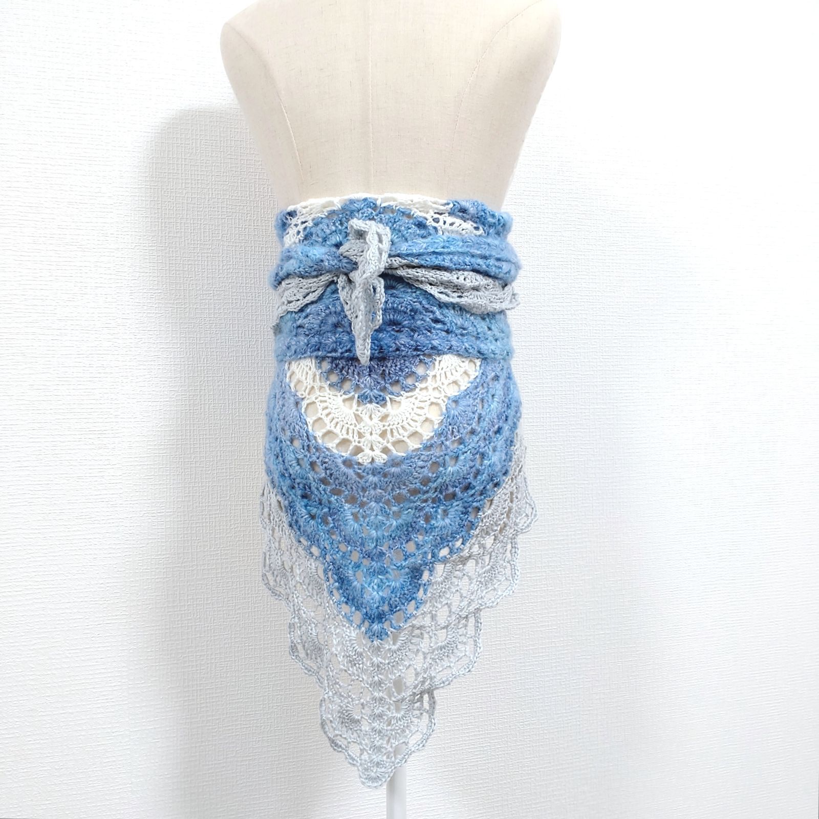  三角ショール ショール ストール 秋冬 バレエショール セレストブルー ストール ショール ファッション小物