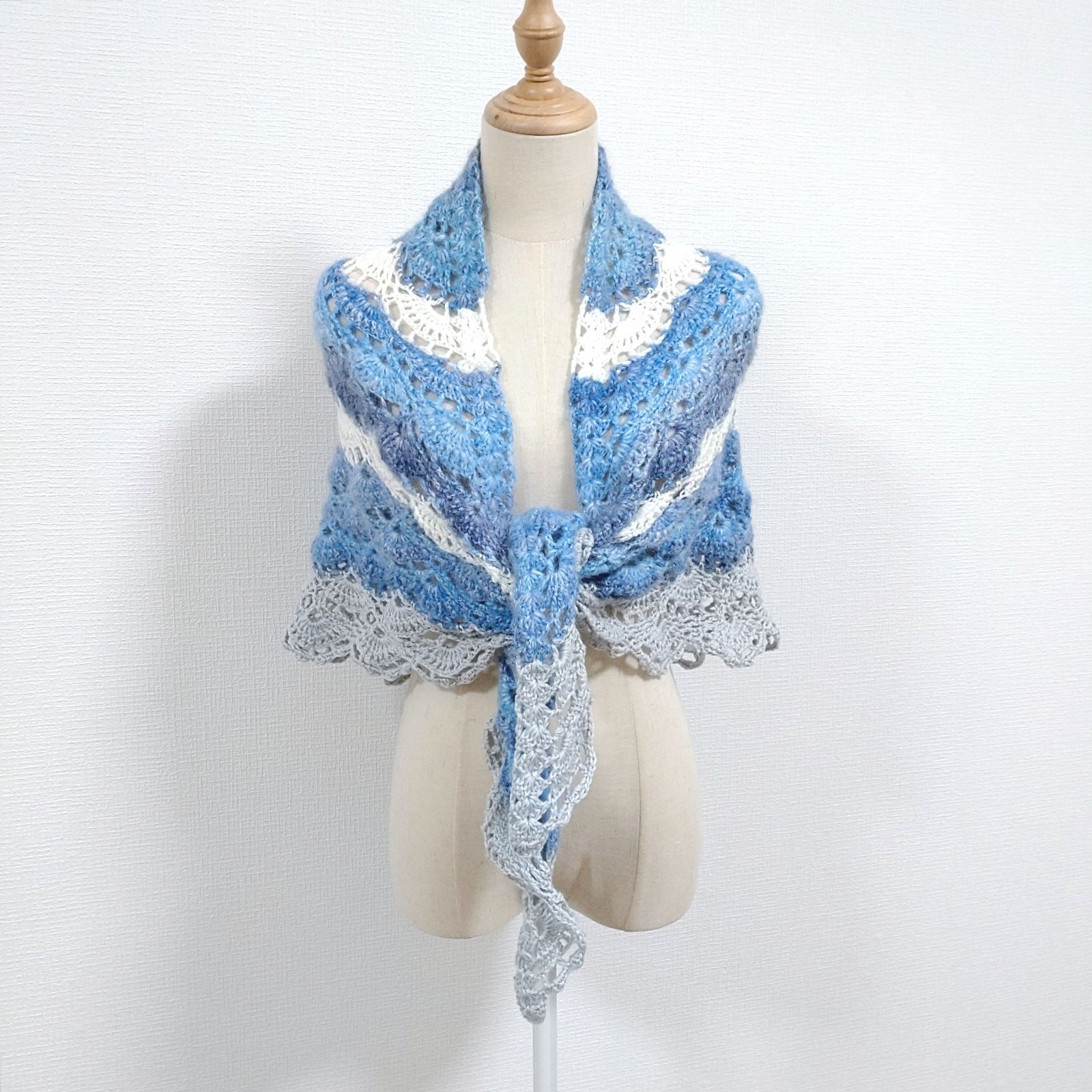 三角ショール ショール ストール 秋冬 バレエショール【セレストブルー