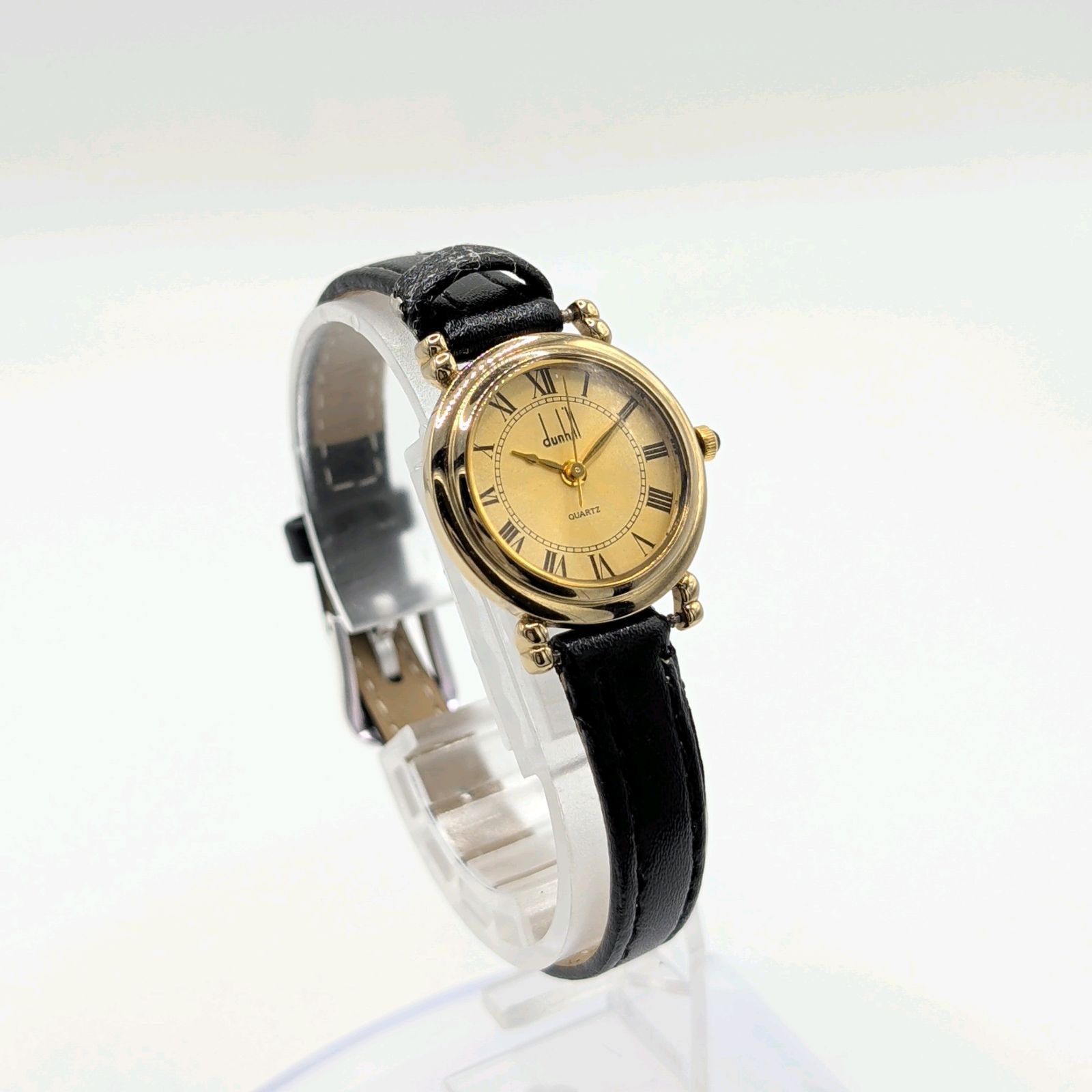  Dunhill Watch Ladies Quartz Round G dial Y 2 K 00 S Vintage Working ダンヒル レディース 時計 クオーツ ラウンド ゴールド ゴールド文字盤 ヴィンテージ 稼働品 腕時計(クォーツ) 腕時計(アナログ)