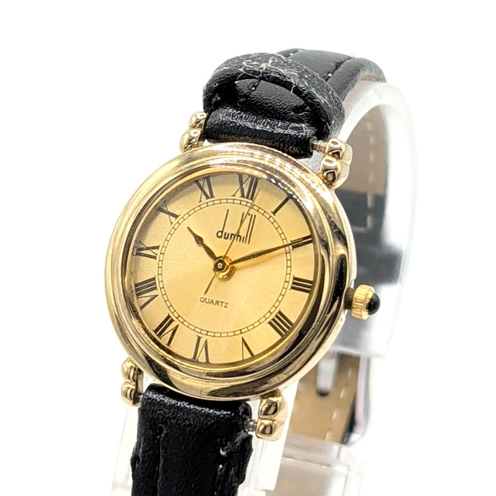 Dunhill Watch Ladies Quartz Round G dial Y 2 K 00 S Vintage Working ダンヒル レディース 時計 クオーツ ラウンド ゴールド ゴールド文字盤 ヴィンテージ 稼働品