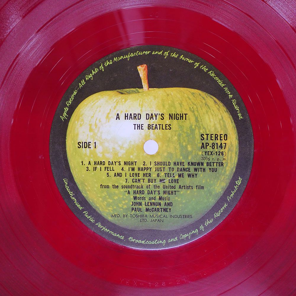 赤盤 国内盤 BEATLES/A HARD DAY'S NIGHT/APPLE AP8147 LP - メルカリ