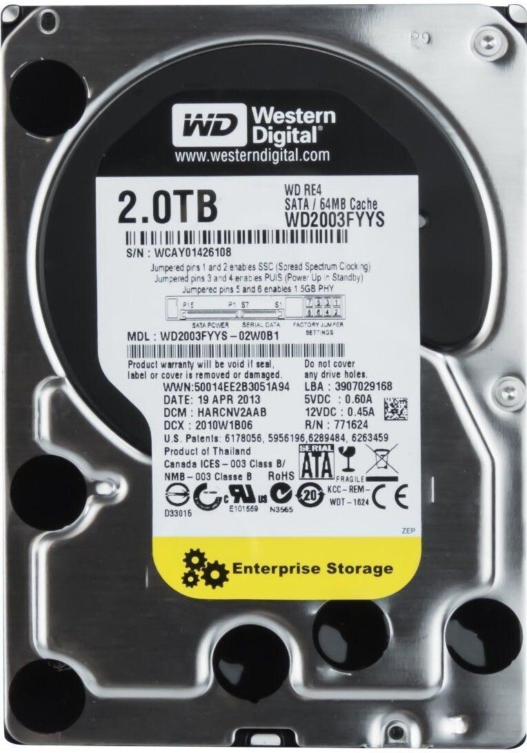 格安，得価 【3年保証】Hard Drive Western Digital RE4 BLACK WD2003FYYS 2TB 7200RPM 64MB SATA 内蔵型ハードディスクドライブ