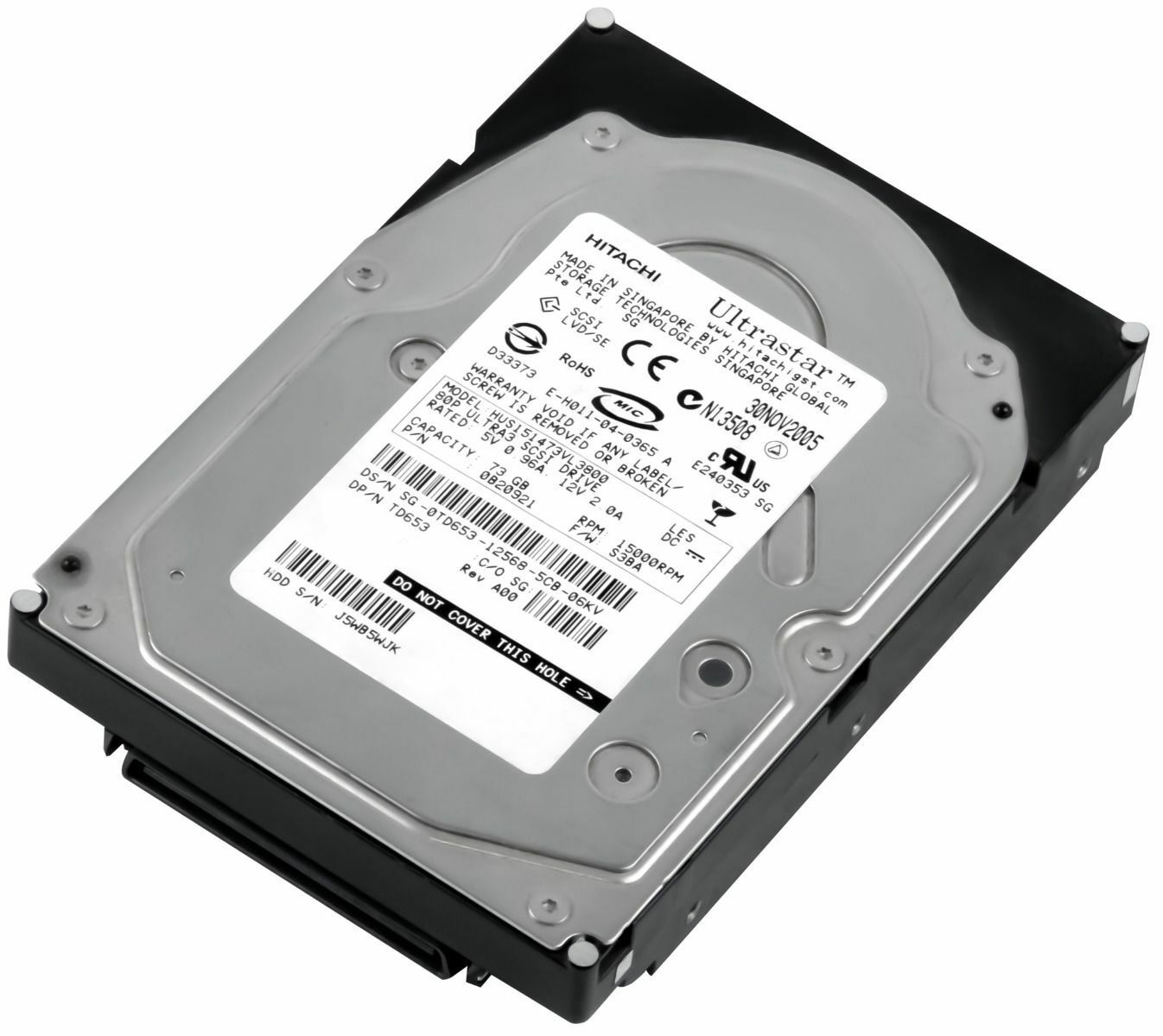 大人気，新作登場 【3年保証】Hard Drive Dell 0TD653 TD653 73GB 15000RPM SCSI U320 H151473VL3800 3. 内蔵型ハードディスクドライブ