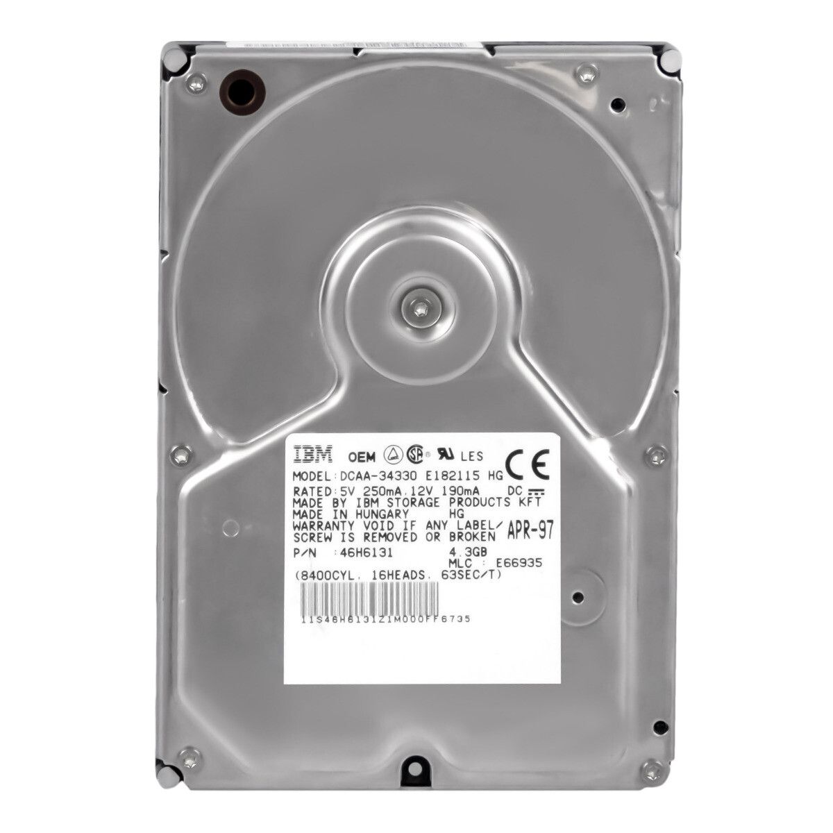 【3年保証】Ibm Deskstar 46H6131 4.3GB 5.4K Ata 3.5 Dcaa-34330