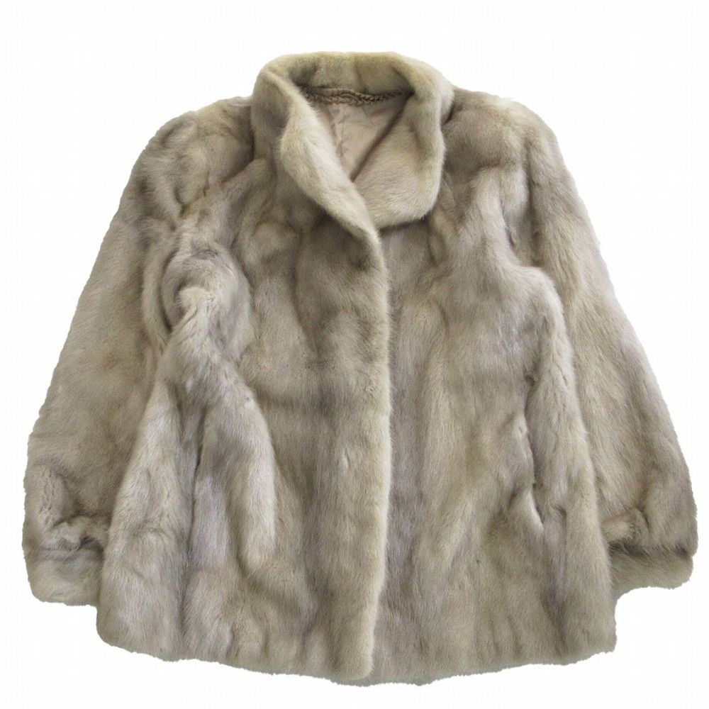 サファイアミンク リアルファー 本毛皮 コート ハーフコート サイズ13