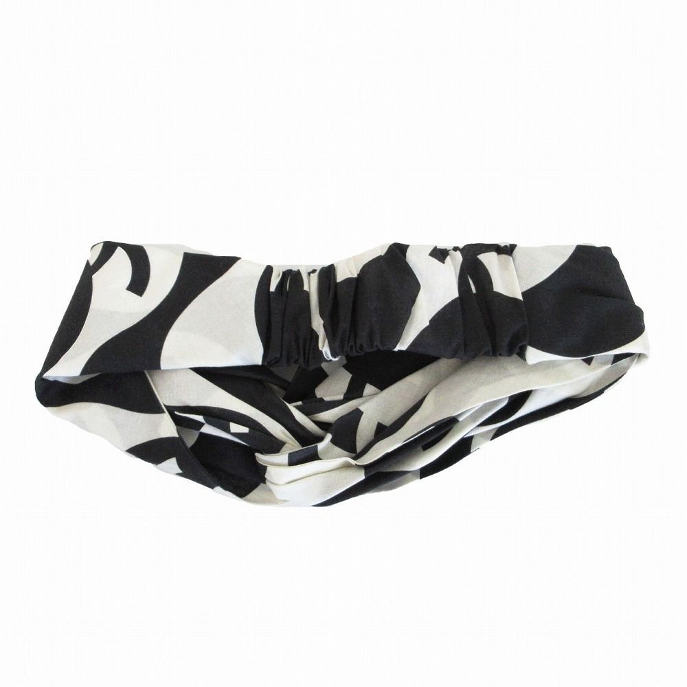 CHANEL シャネル AA 7500 ココマーク ロゴプリント ヘアバンド ヘア ホワイト ブラック レディース TNT