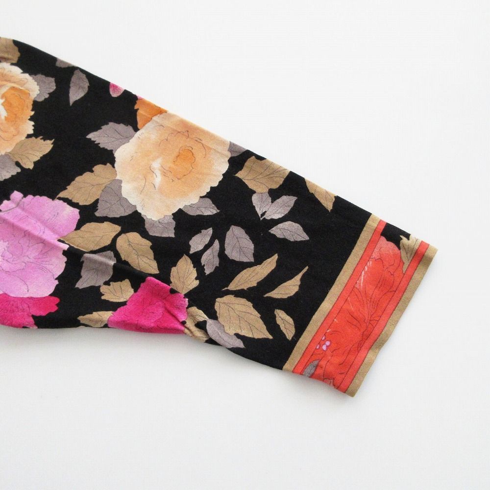 美品　LEONARD フラワープリント 長袖トップス L LEONARD レオナール フラワープリント カットソー プルオーバー