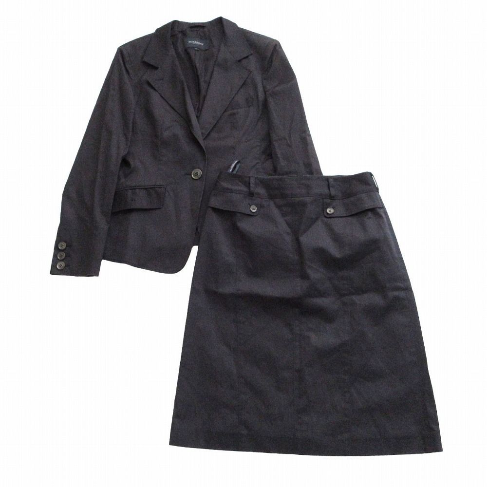 美品 バーバリーロンドン スカートスーツ 裏地シャドーノバチェック ストライプ BURBERRY LONDON バーバリーロンドン シャドーストライプ柄 スカート