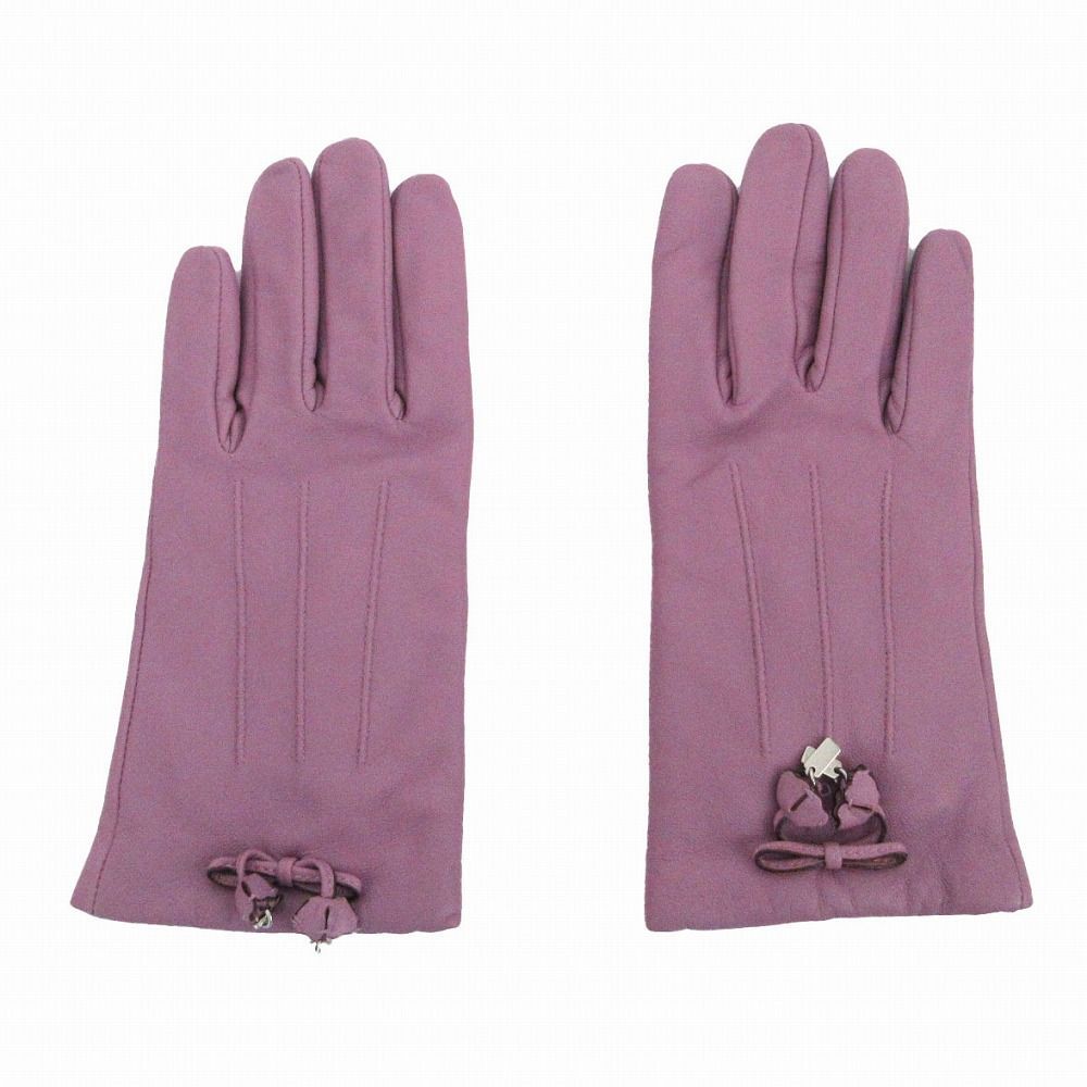 COACH コーチ シープスキン レザーグローブ リボン装飾 F20887