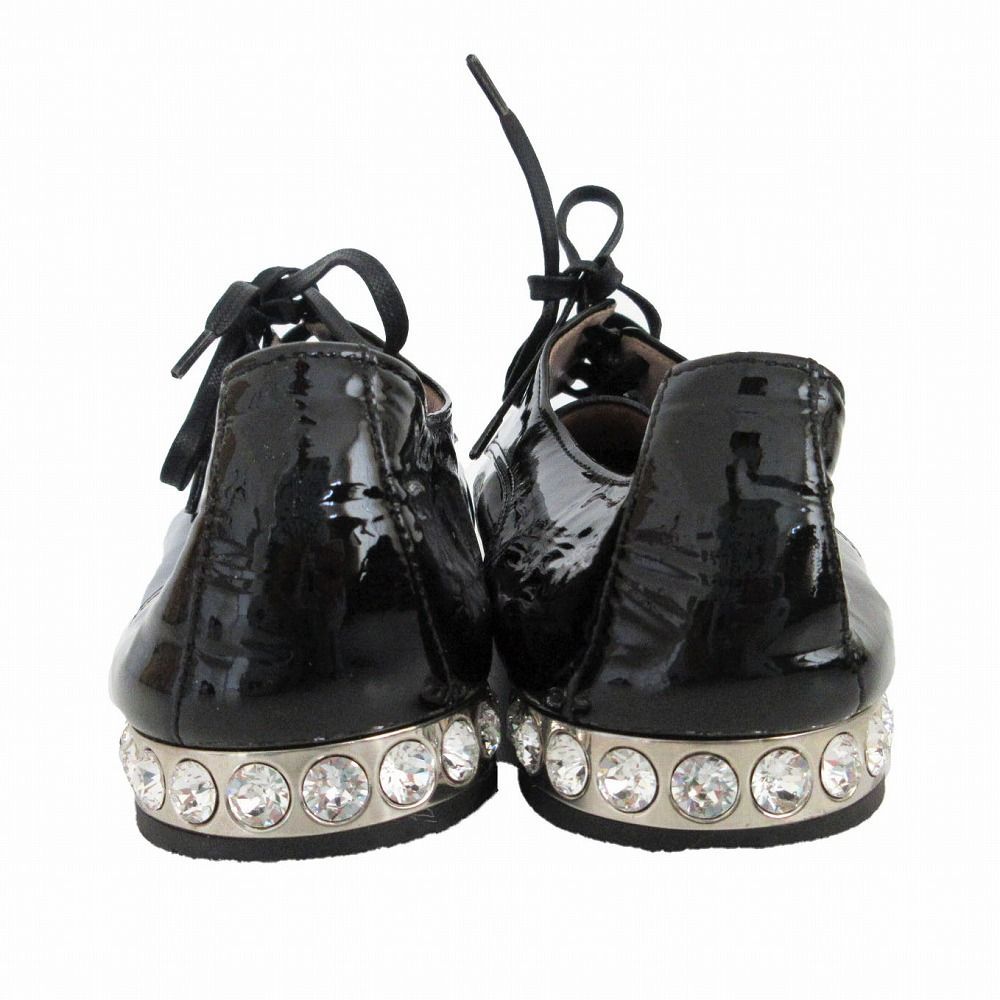 miumiu ビジュー エナメル ローファー 37 MIUMIU ミュウミュウ ビジュー エナメル ローファーシューズ サイズ36