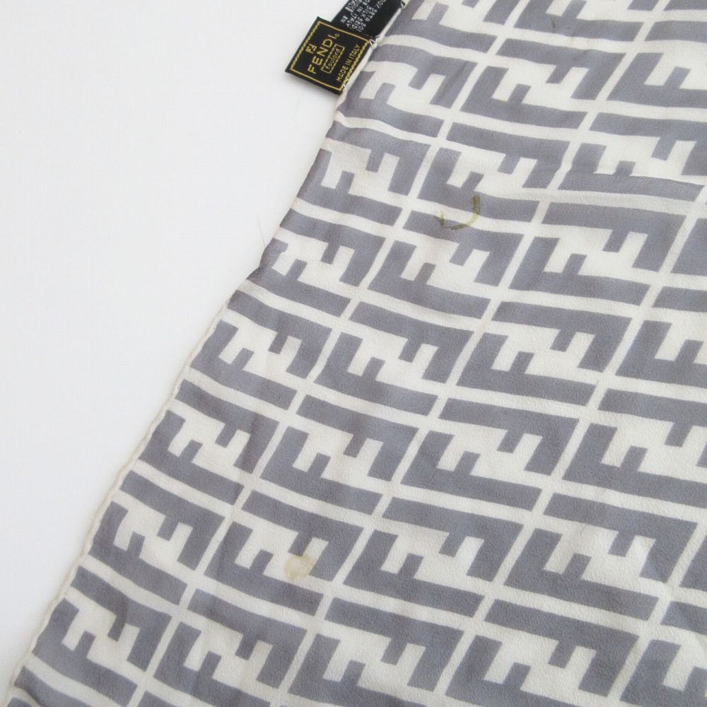 FENDI フェンディ ズッカ柄 総柄 ロゴ スカーフ シルク100% ライト